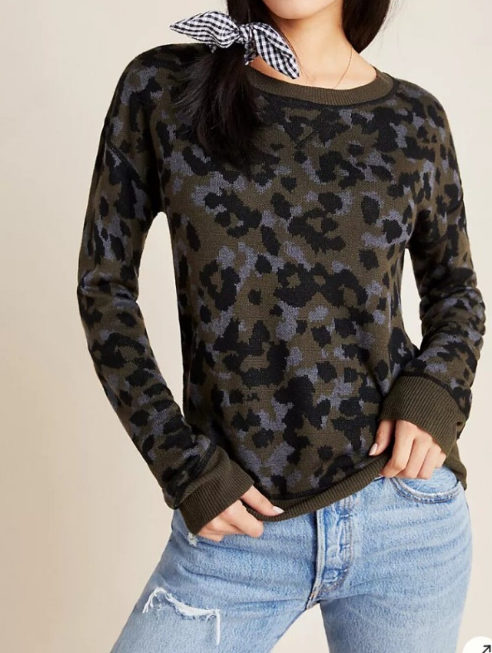 Anthropologie Ethan Camo Sweater